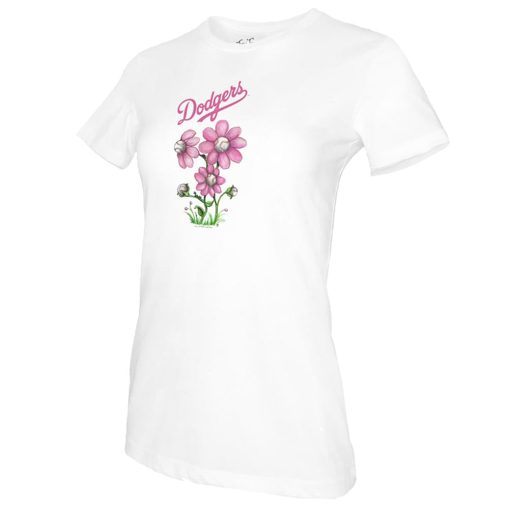 Los Angeles Dodgers Tiny Turnip Women's Blooming Baseballs T-Shirt - MLB