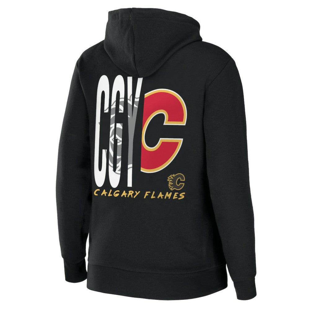 Calgary Flames WEAR by Erin Andrews Women's Sponge Fleece Full-Zip Hoodie - Black - NHL