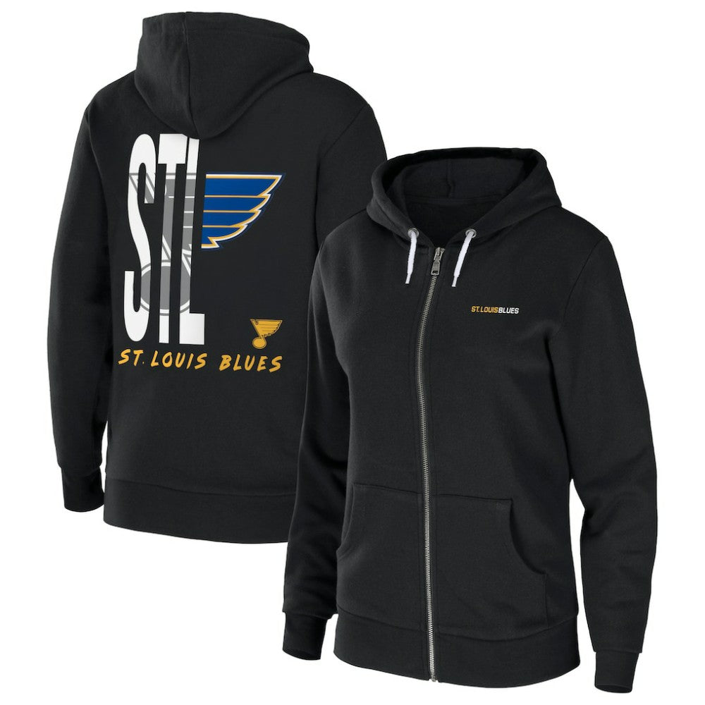 St. Louis Blues WEAR by Erin Andrews Women's Sponge Fleece Full-Zip Hoodie - Black - NHL