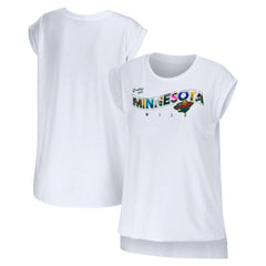 Minnesota Wild WEAR by Erin Andrews Women's Greetings From Muscle T-Shirt - White - NHL