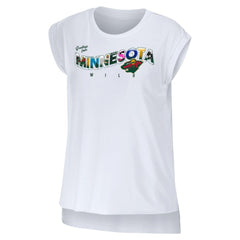 Minnesota Wild WEAR by Erin Andrews Women's Greetings From Muscle T-Shirt - White - NHL