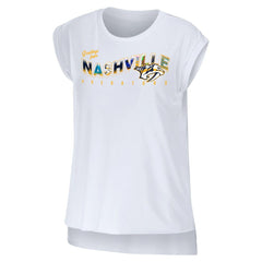 Nashville Predators WEAR by Erin Andrews Women's Greetings From Muscle T-Shirt - White - NHL