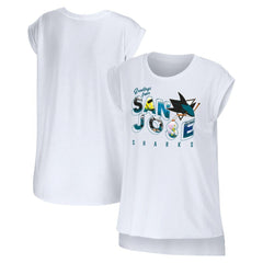 San Jose Sharks WEAR by Erin Andrews Women's Greetings From Muscle T-Shirt - White - NHL