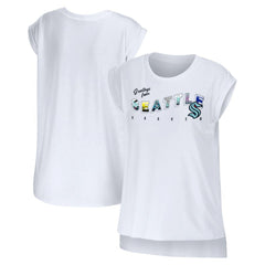 Seattle Kraken WEAR by Erin Andrews Women's Greetings From Muscle T-Shirt - White - NHL