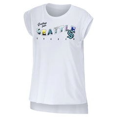 Seattle Kraken WEAR by Erin Andrews Women's Greetings From Muscle T-Shirt - White - NHL