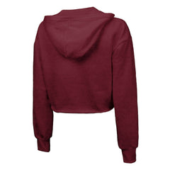 Washington Commanders Majestic Threads Women's Bling Tri-Blend Cropped Pullover Hoodie Burgundy | NFL