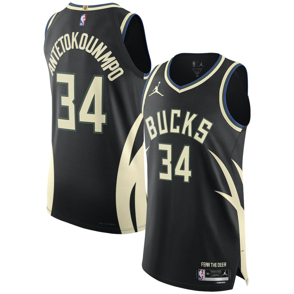 Giannis Antetokounmpo Milwaukee Bucks Jordan Brand Authentic Player Jersey Statement Edition Black - NBA