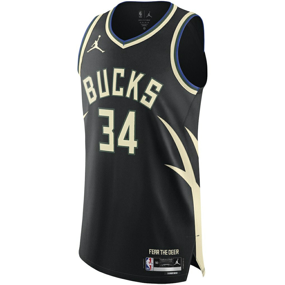 Giannis Antetokounmpo Milwaukee Bucks Jordan Brand Authentic Player Jersey Statement Edition Black - NBA