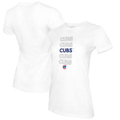 Chicago Cubs Tiny Turnip Women's Stacked T-Shirt - MLB