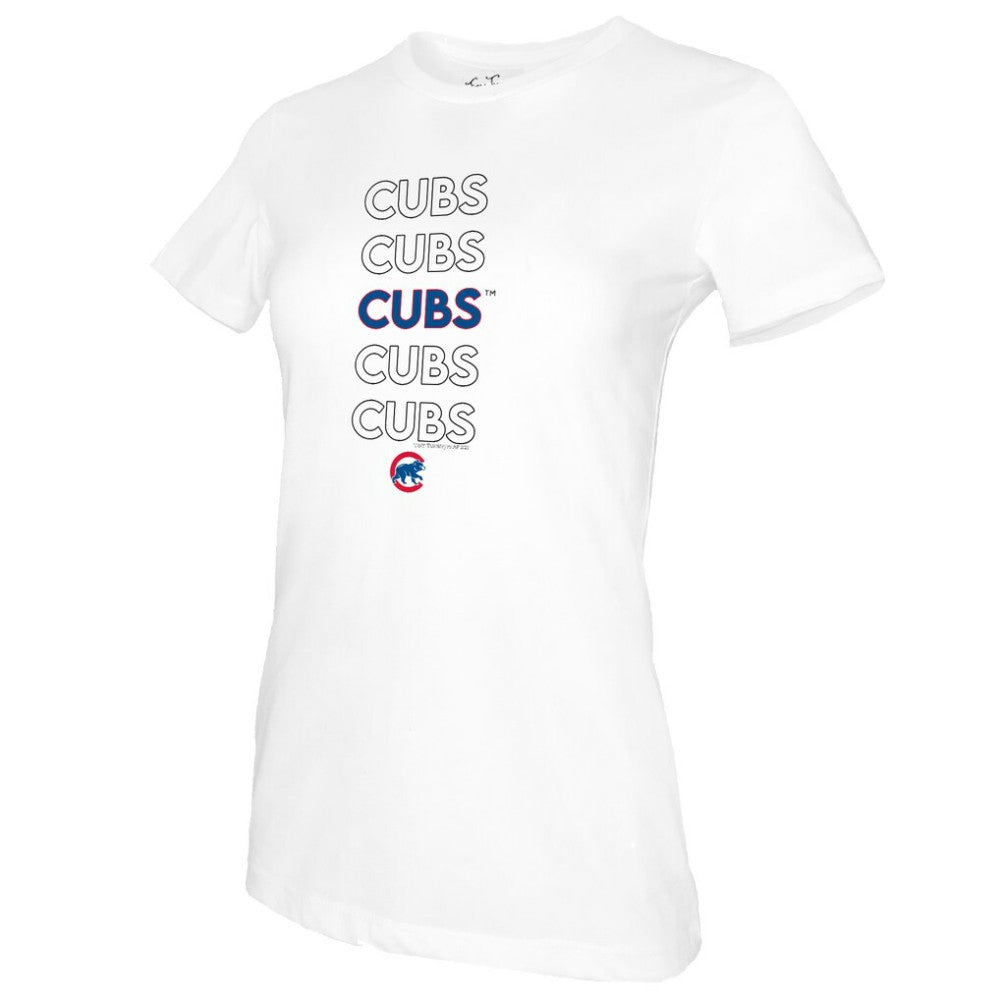 Chicago Cubs Tiny Turnip Women's Stacked T-Shirt - MLB