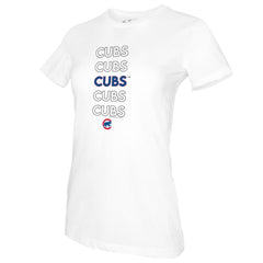 Chicago Cubs Tiny Turnip Women's Stacked T-Shirt - MLB