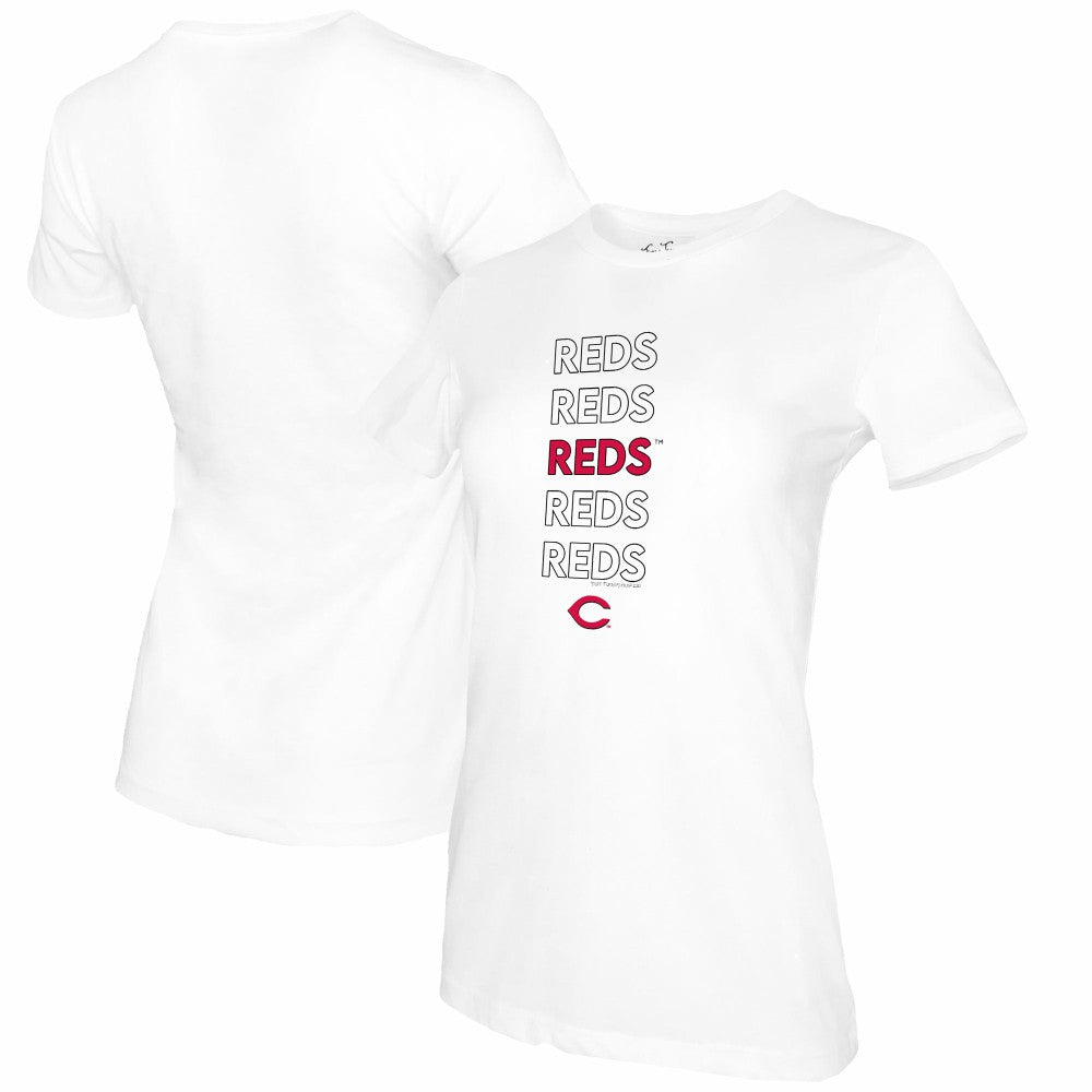 Cincinnati Reds Tiny Turnip Women's Stacked T-Shirt - MLB