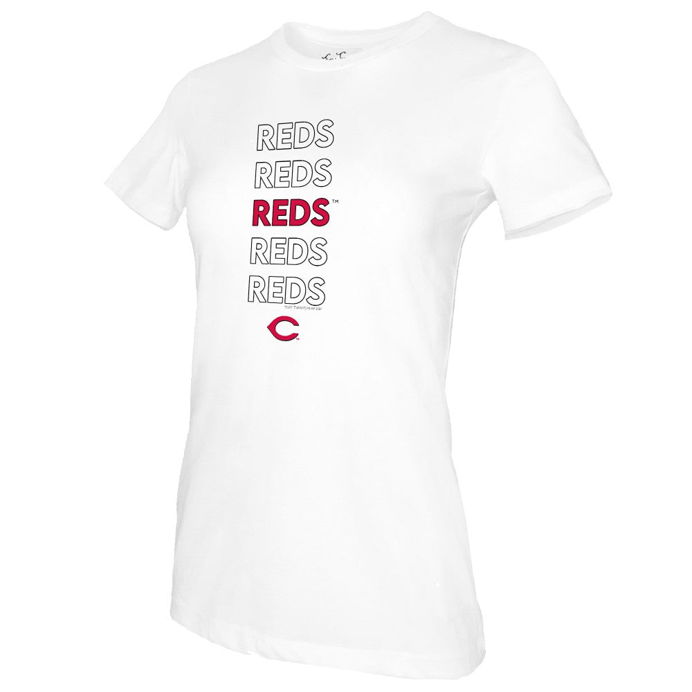 Cincinnati Reds Tiny Turnip Women's Stacked T-Shirt - MLB