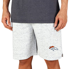 Denver Broncos Concepts Sport Throttle Knit Jam Shorts White/Charcoal | NFL