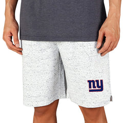 New York Giants Concepts Sport Throttle Knit Jam Shorts White/Charcoal | NFL
