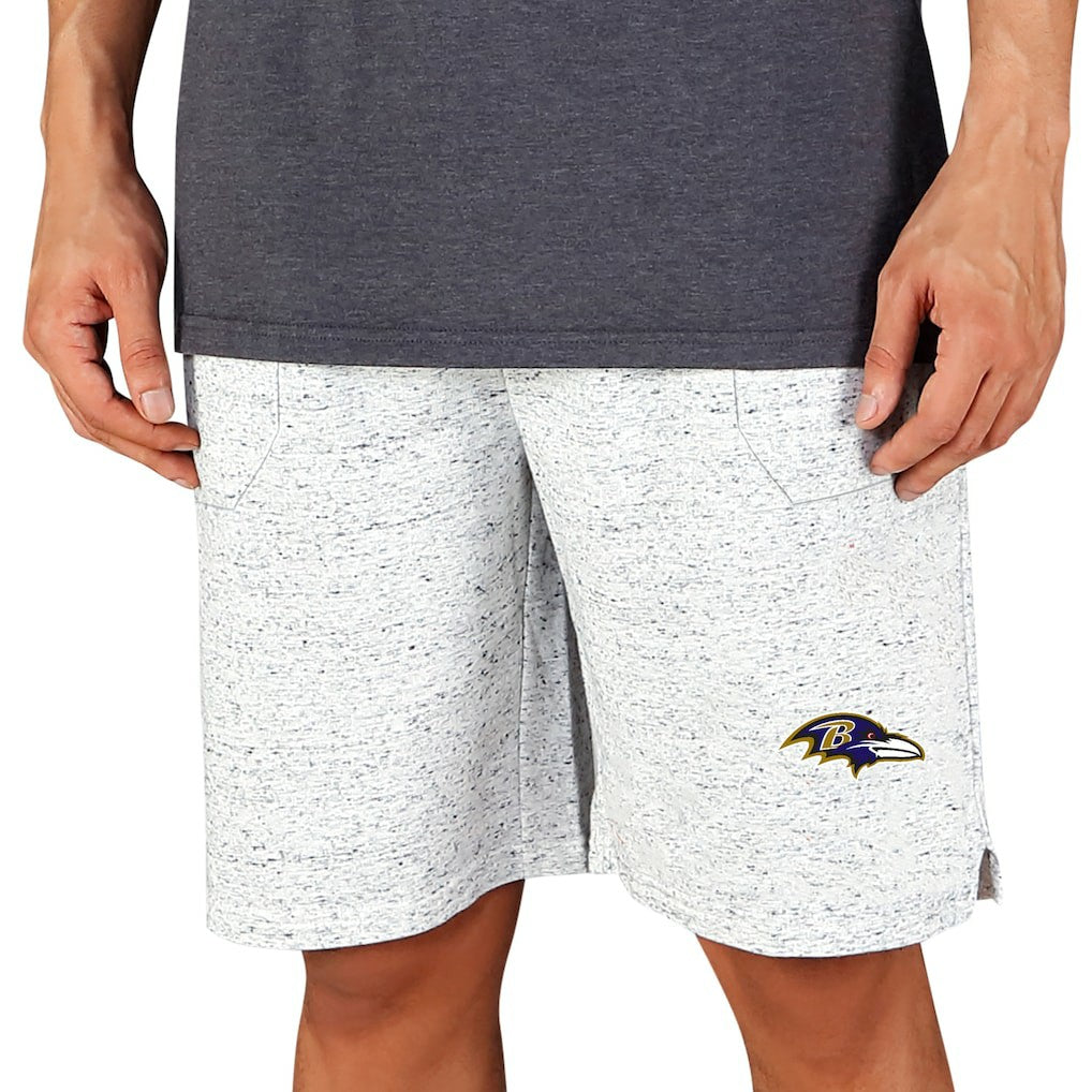 Baltimore Ravens Concepts Sport Throttle Knit Jam Shorts White/Charcoal | NFL