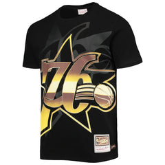 Philadelphia 76ers Big & Tall Hardwood Classics Big Face 4.0 T-Shirt Black - NBA