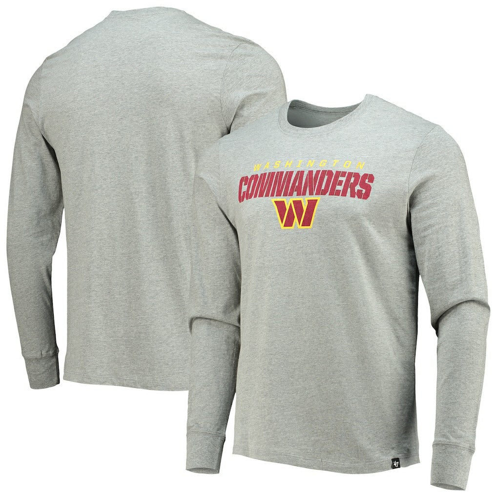 Washington Commanders '47 Traction Super Rival Long Sleeve T-Shirt Heathered Gray | 47 brand