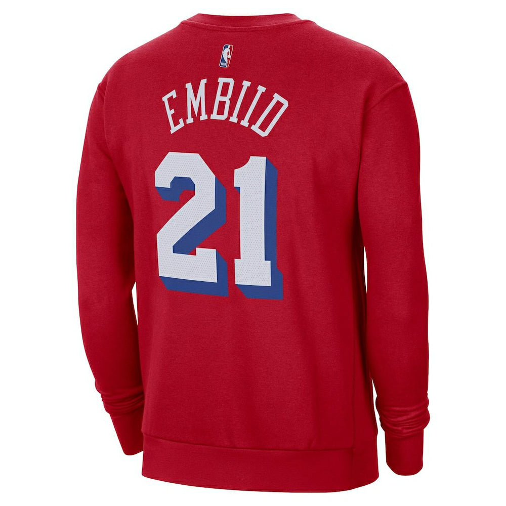 Joel Embiid Philadelphia 76ers Jordan Brand Statement Name & Number Pullover Sweatshirt Red - NBA
