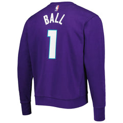 LaMelo Ball Charlotte Hornets Jordan Brand Statement Name & Number Pullover Sweatshirt Purple - NBA