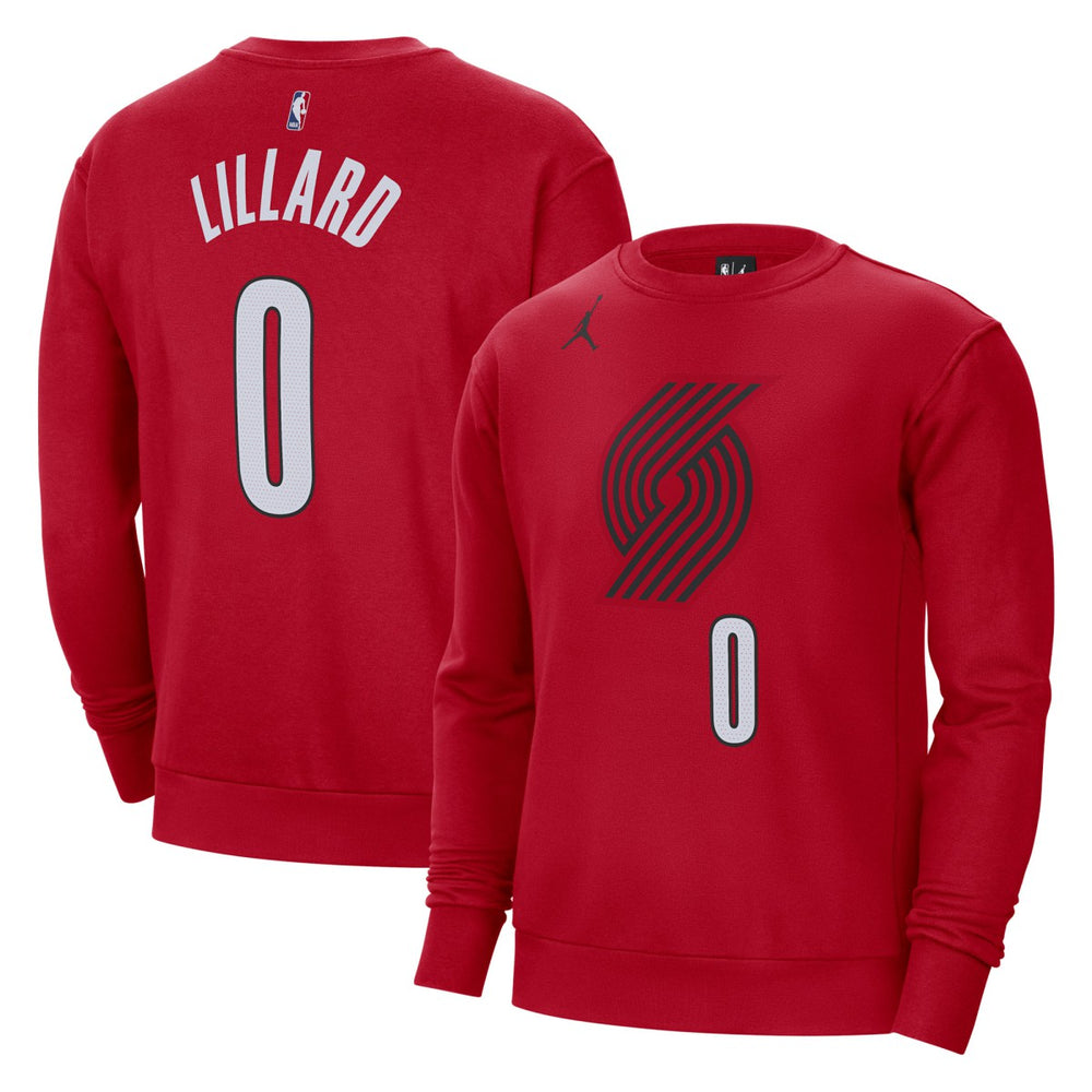 Damian Lillard Portland Trail Blazers Jordan Brand Statement Name & Number Pullover Sweatshirt Red - NBA