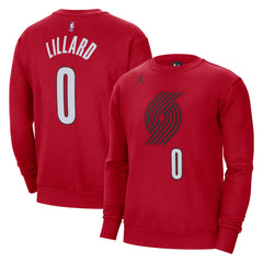 Damian Lillard Portland Trail Blazers Jordan Brand Statement Name & Number Pullover Sweatshirt Red - NBA
