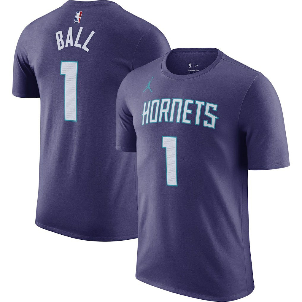 LaMelo Ball Charlotte Hornets Jordan Brand 2022/23 Statement Edition Name & Number T-Shirt Purple - NBA