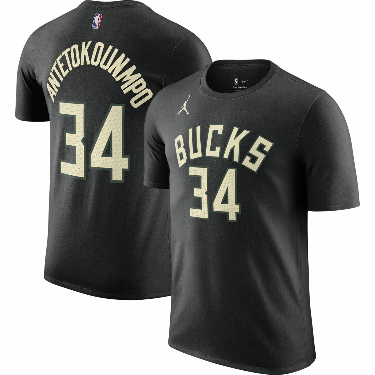 Giannis Antetokounmpo Milwaukee Bucks Jordan Brand 2022/23 Statement Edition Name & Number T-Shirt Black - NBA
