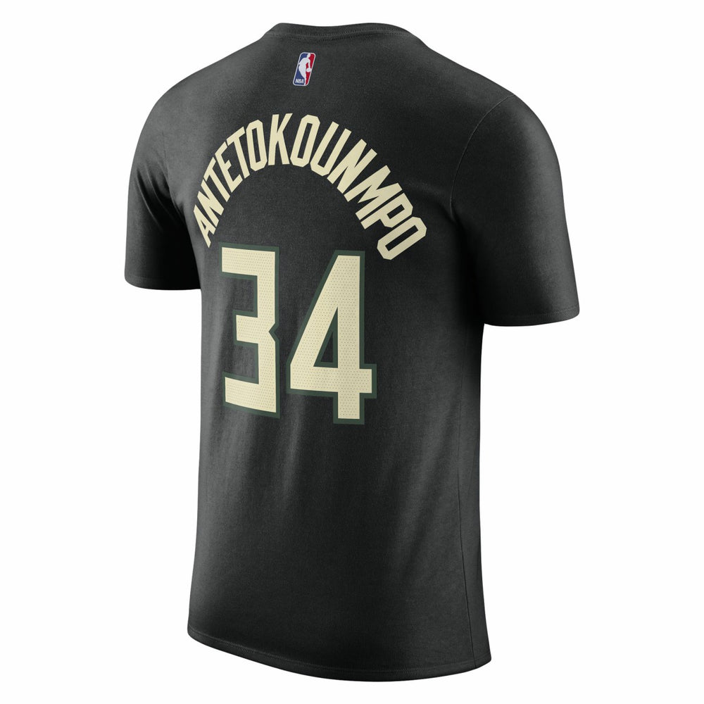Giannis Antetokounmpo Milwaukee Bucks Jordan Brand 2022/23 Statement Edition Name & Number T-Shirt Black - NBA