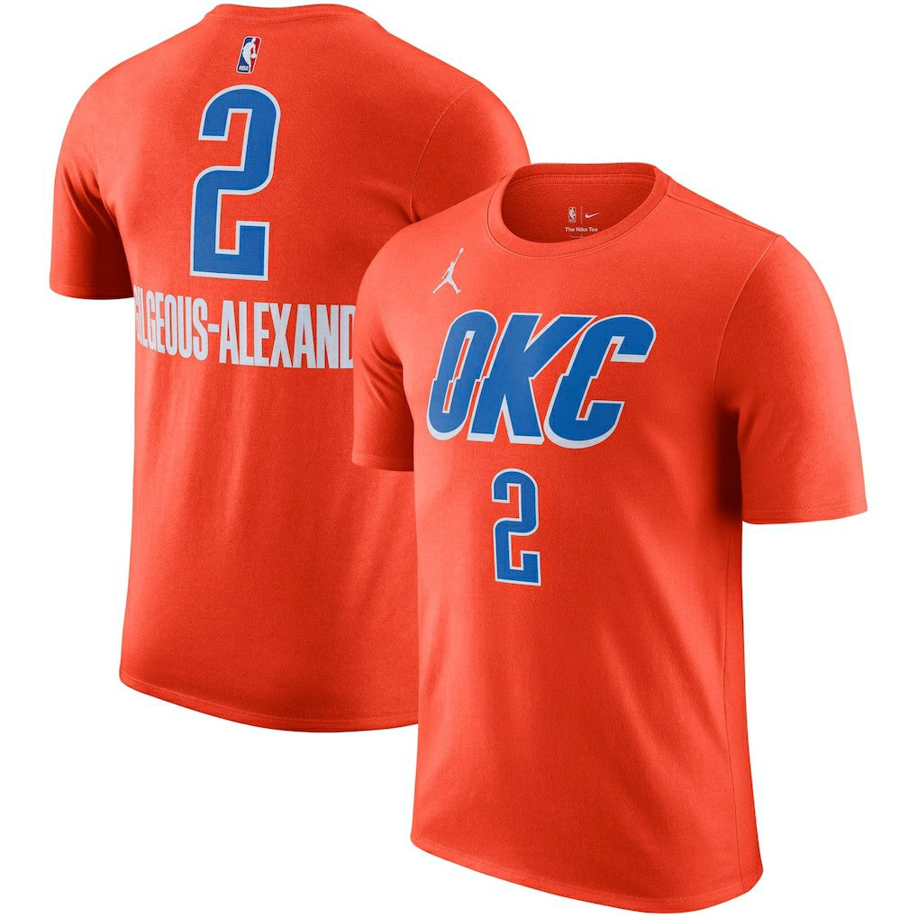 Shai Gilgeous-Alexander Oklahoma City Thunder Jordan Brand 2022/23 Statement Edition Name & Number T-Shirt Orange - NBA