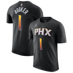 Devin Booker Phoenix Suns Jordan Brand 2022/23 Statement Edition Name & Number T-Shirt Black - NBA