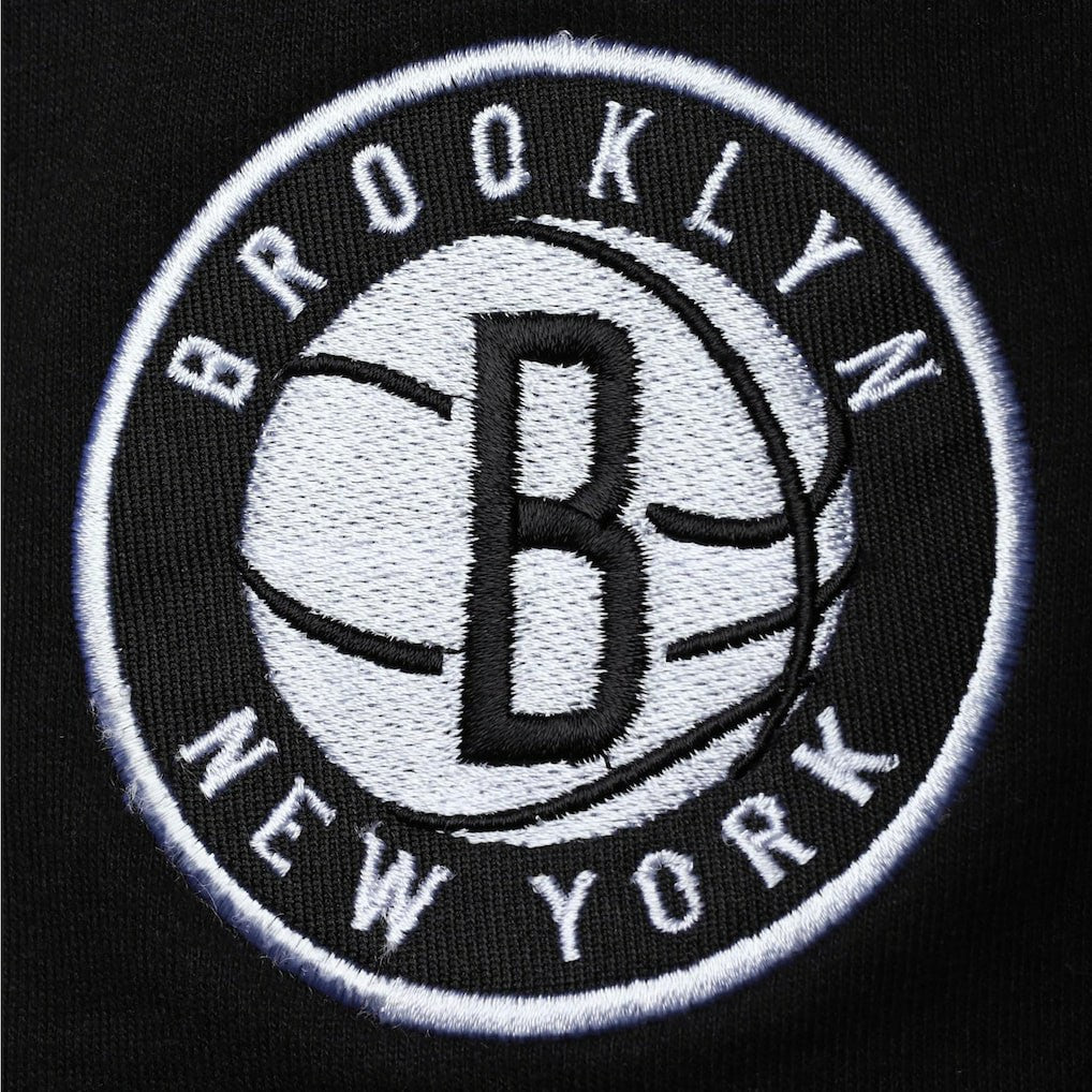 Brooklyn Nets Big & Tall Contrast Stitch Knit Shorts Black/White - NBA