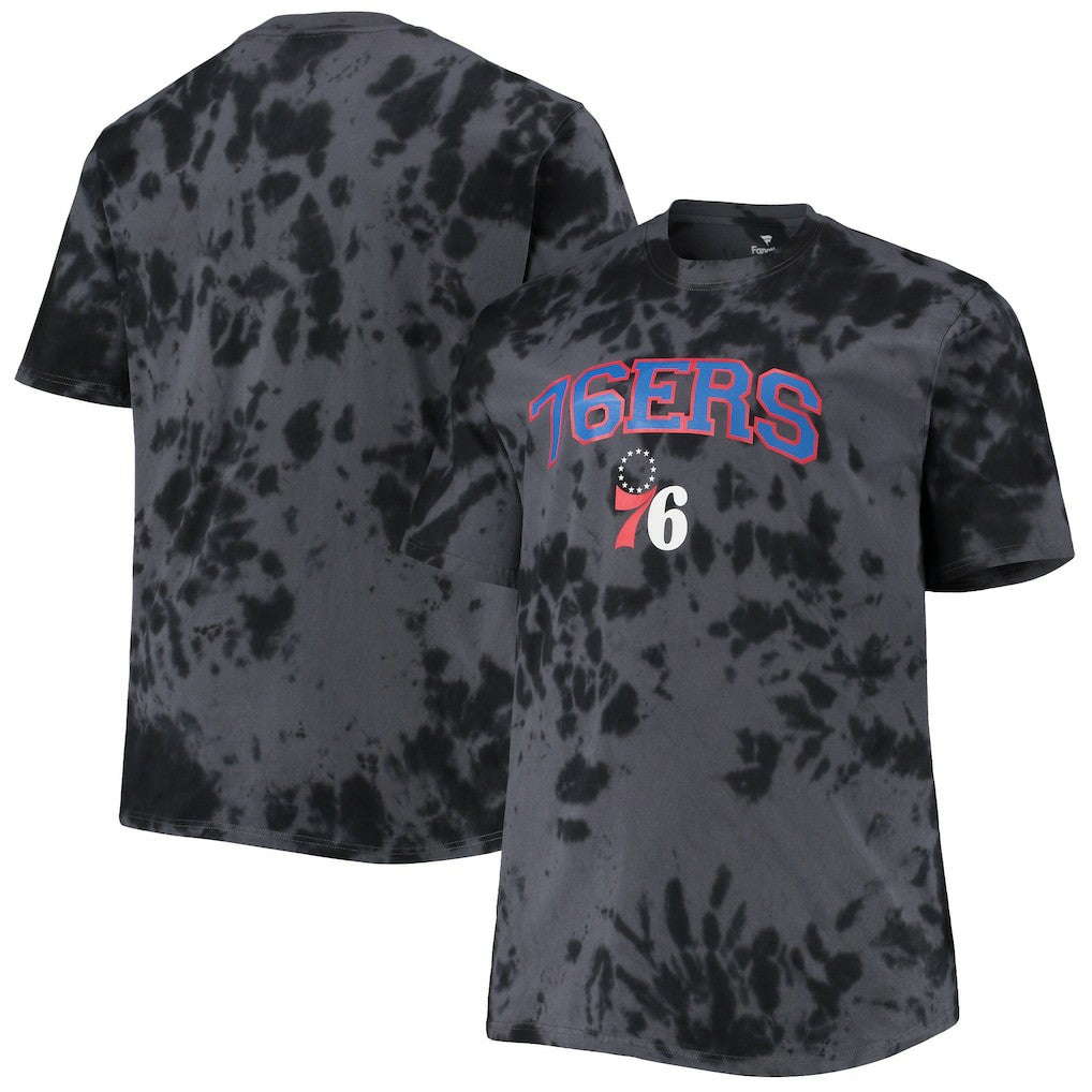 Philadelphia 76ers Big & Tall Marble Dye Tonal Performance T-Shirt Black - NBA