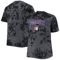 Philadelphia 76ers Big & Tall Marble Dye Tonal Performance T-Shirt Black - NBA