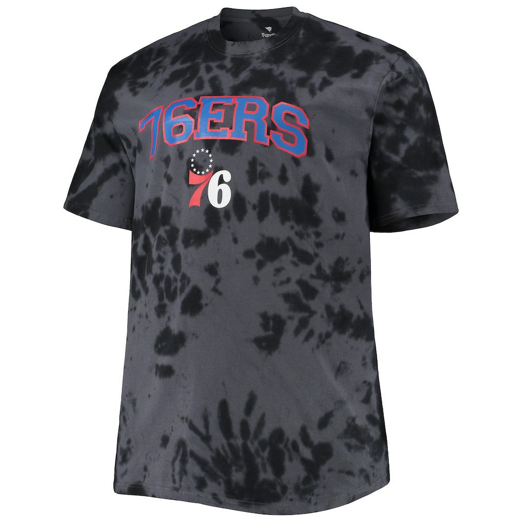 Philadelphia 76ers Big & Tall Marble Dye Tonal Performance T-Shirt Black - NBA