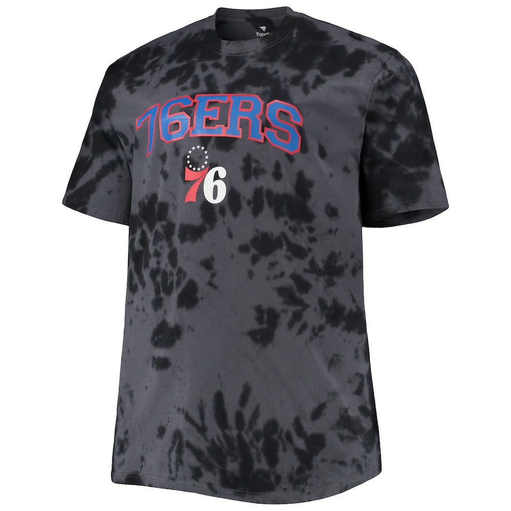 Philadelphia 76ers Big & Tall Marble Dye Tonal Performance T-Shirt Black - NBA
