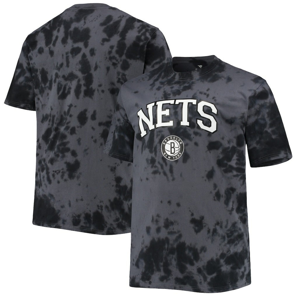Brooklyn Nets Big & Tall Marble Dye Tonal Performance T-Shirt Black - NBA