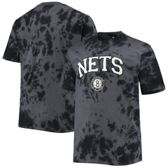 Brooklyn Nets Big & Tall Marble Dye Tonal Performance T-Shirt Black - NBA