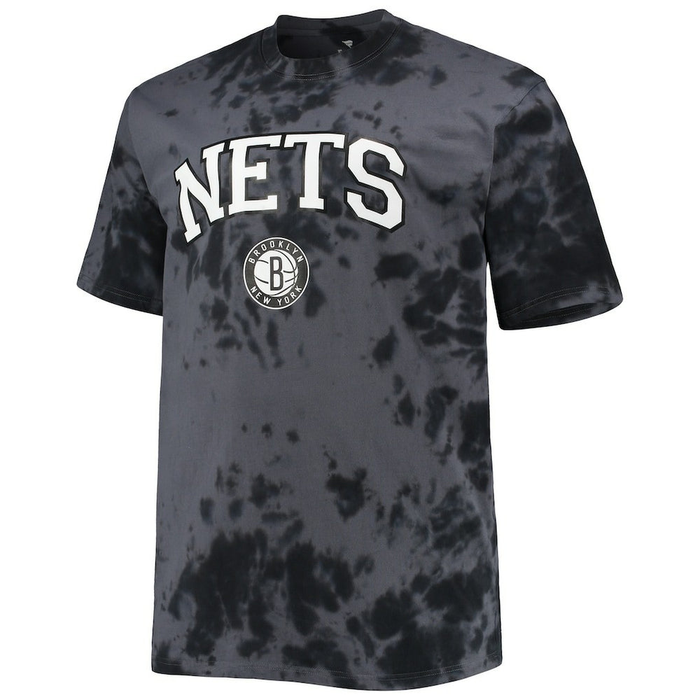 Brooklyn Nets Big & Tall Marble Dye Tonal Performance T-Shirt Black - NBA