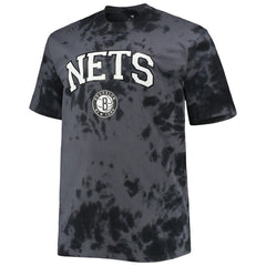 Brooklyn Nets Big & Tall Marble Dye Tonal Performance T-Shirt Black - NBA
