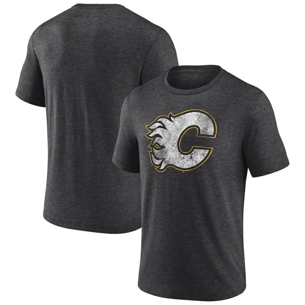 Calgary Flames Wraparound Tri-Blend T-Shirt - Charcoal - NHL