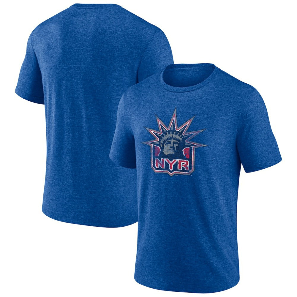 New York Rangers Wraparound Tri-Blend T-Shirt - Blue - NHL