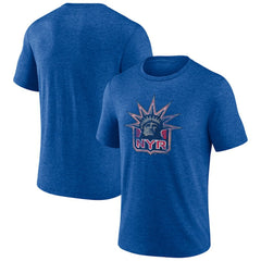 New York Rangers Wraparound Tri-Blend T-Shirt - Blue - NHL