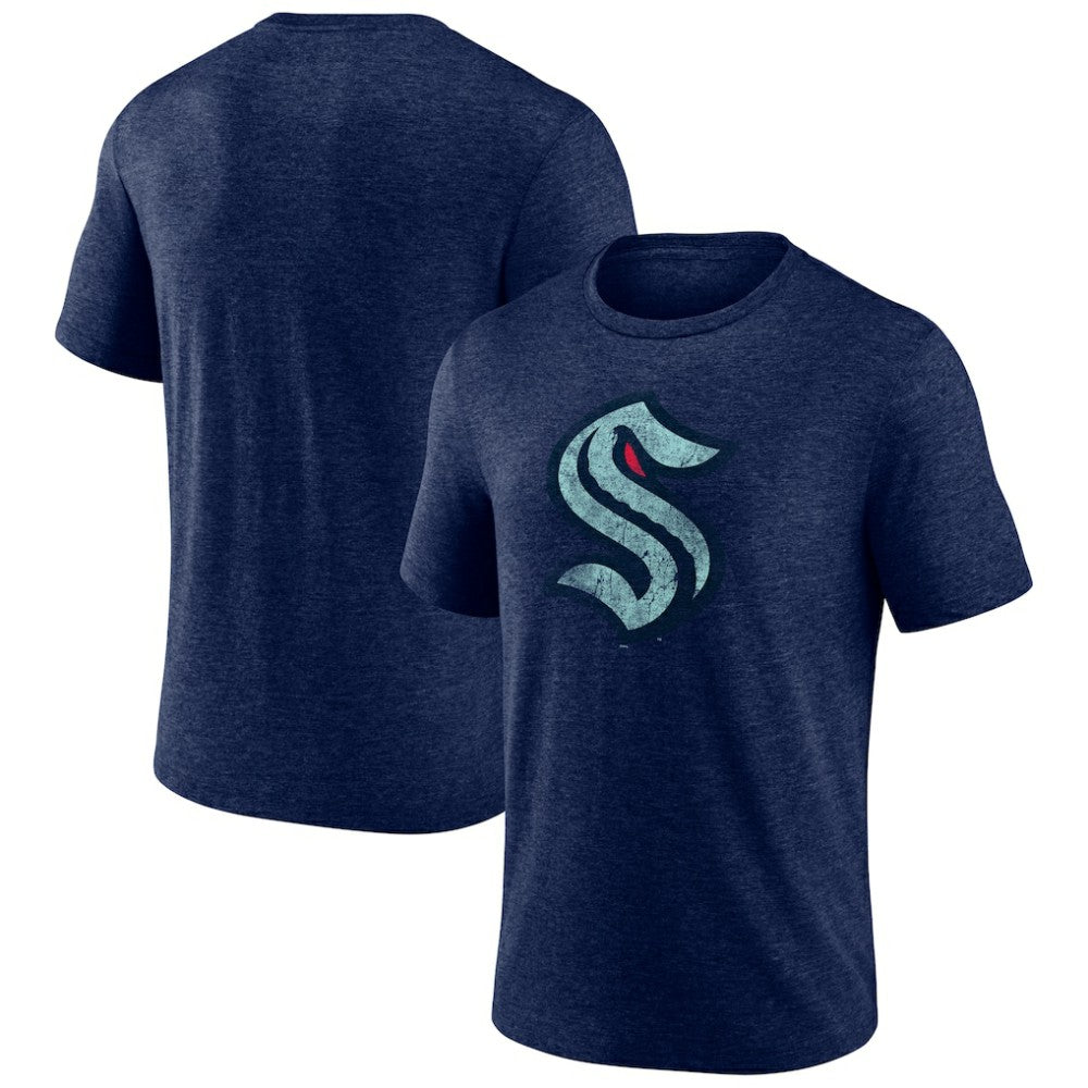 Seattle Kraken Wraparound Tri-Blend T-Shirt - Deep Sea Blue - NHL