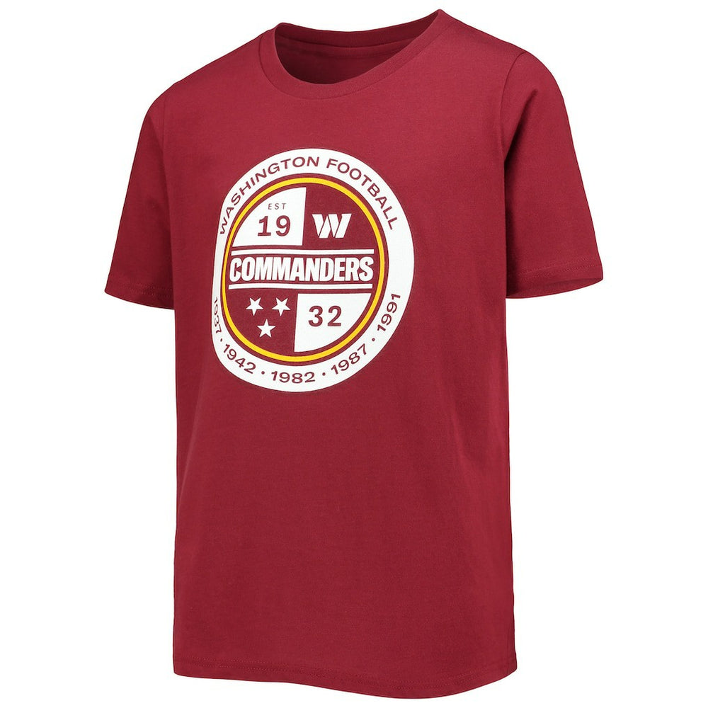 Washington Commanders Youth Secondary Logo T-Shirt Burgundy | NFL