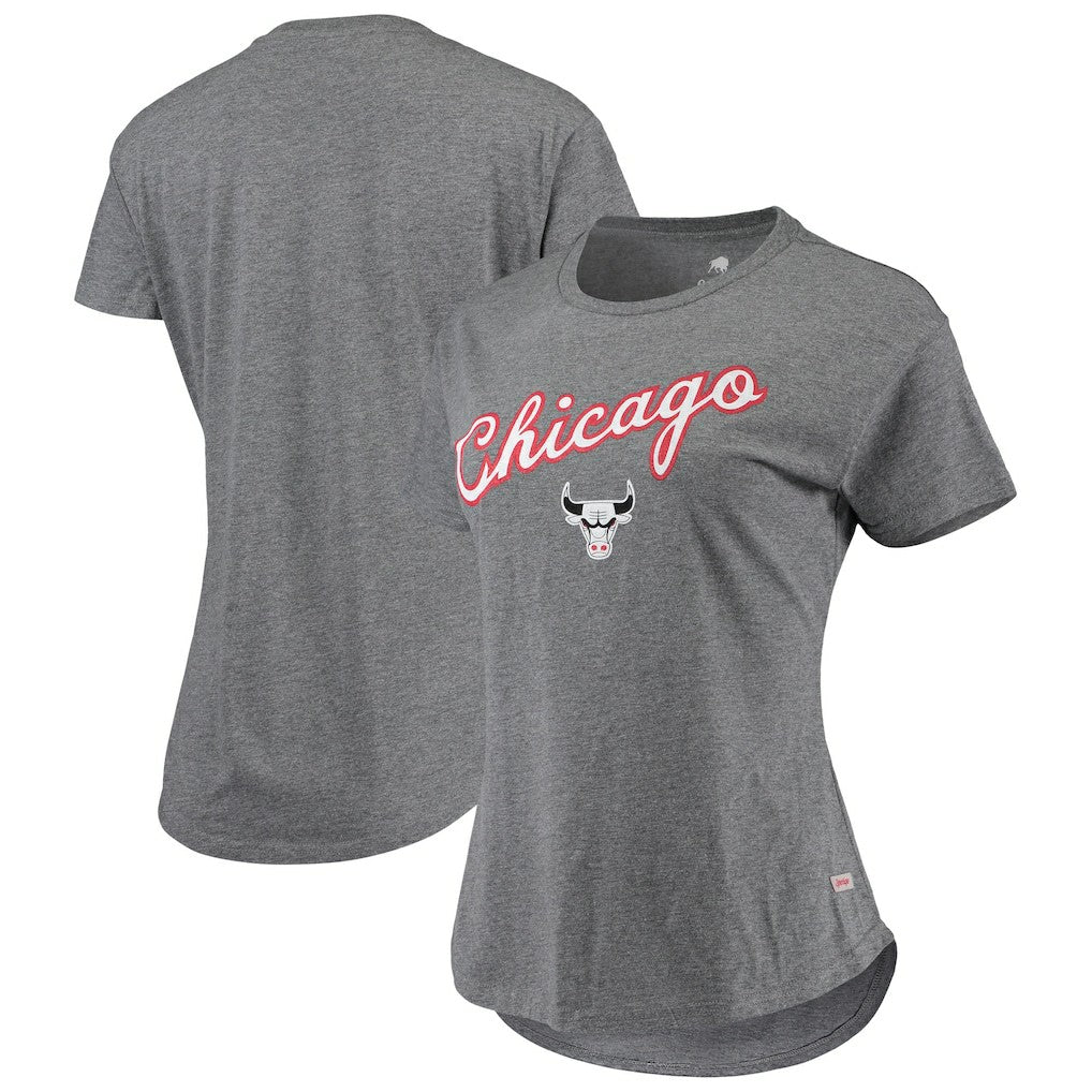 Chicago Bulls Sportiqe Women's City Edition Phoebe Tri-Blend T-Shirt Heathered Gray - NBA
