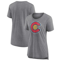 Colorado Avalanche Women's Slow Whistle Tri-Blend T-Shirt - Gray - NHL