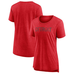 Detroit Red Wings Women's Slow Whistle Tri-Blend T-Shirt - Red - NHL