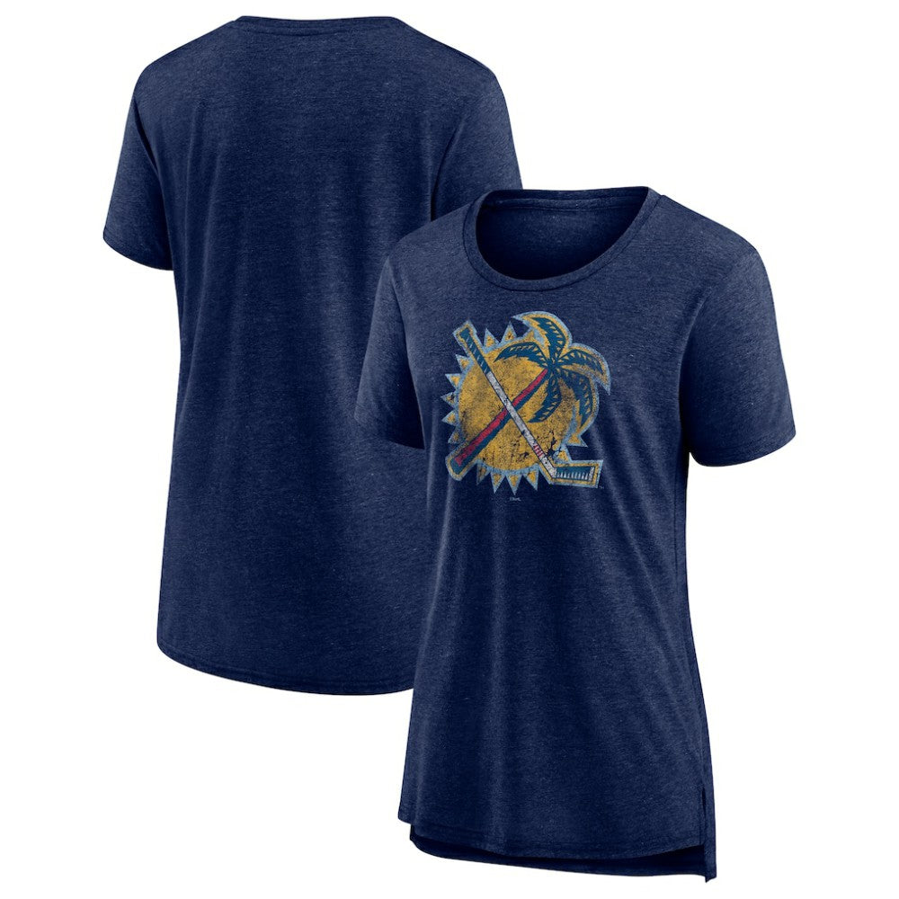 Florida Panthers Women's Slow Whistle Tri-Blend T-Shirt - Navy - NHL