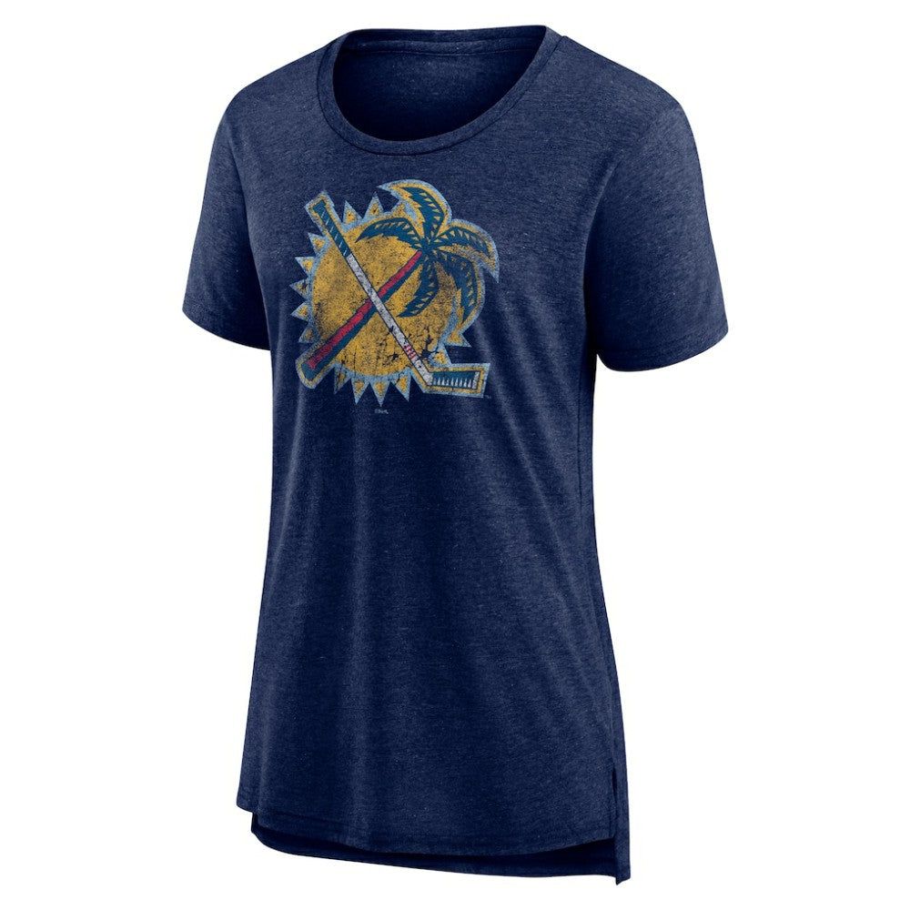 Florida Panthers Women's Slow Whistle Tri-Blend T-Shirt - Navy - NHL